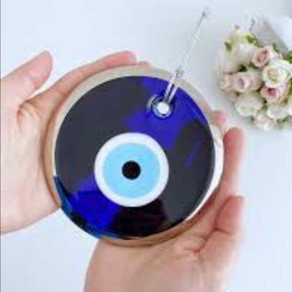 - Silver Handmade Glass Evil Eye Wall Hanging - Picture 2 of 4